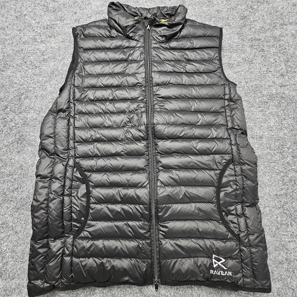 Ravean Heated Vest Mens Small Black C6 Heat System Insulated Puffer Zip Cable